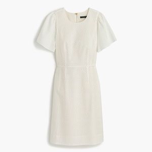 J.Crew eyelet flutter sleeve dress 🤍 Bridal shower bride garden party spring
